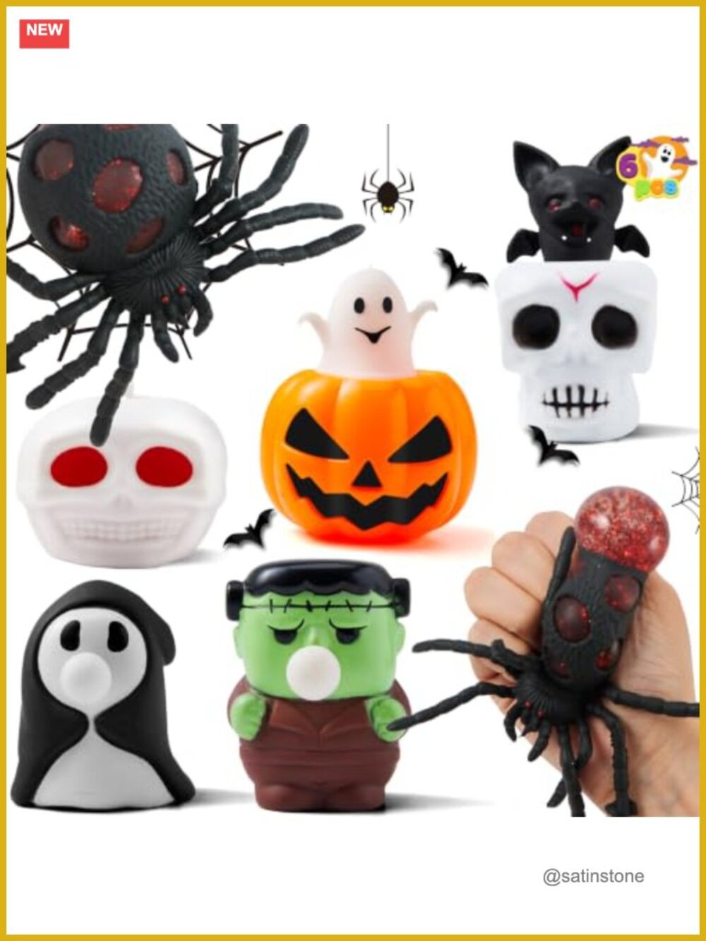 6 Halloween Squishy Toys Slow Rising Stress Relief